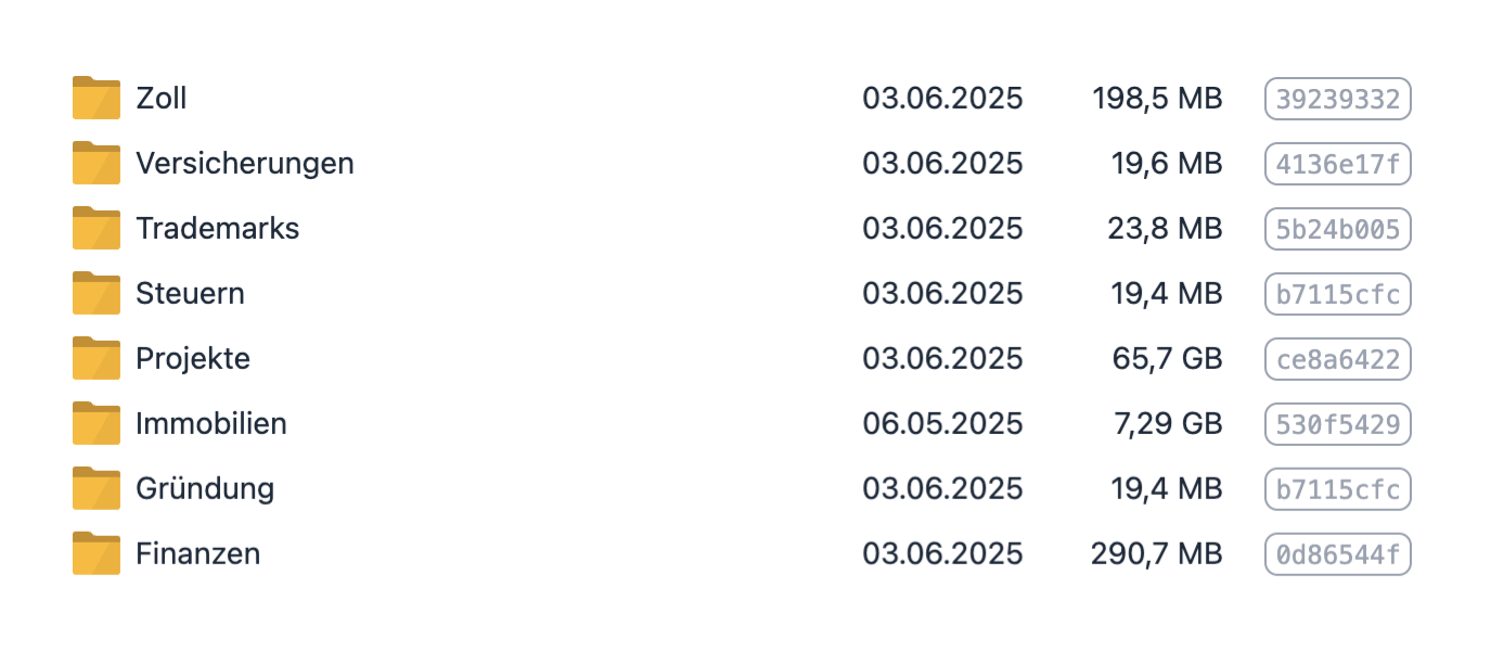 User Interface: Neben E-Mails können mit Vanderplanki Desktop auch Dateien wie Dokumente archiviert werden